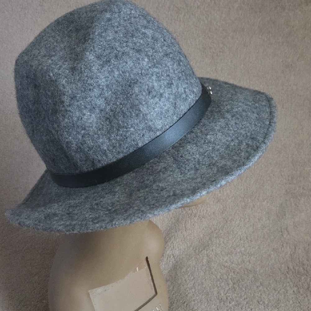 Gray Wool Fedora Hat - image 3